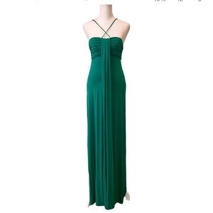 SZ S BCBG emerald green goddess maxi DRESS